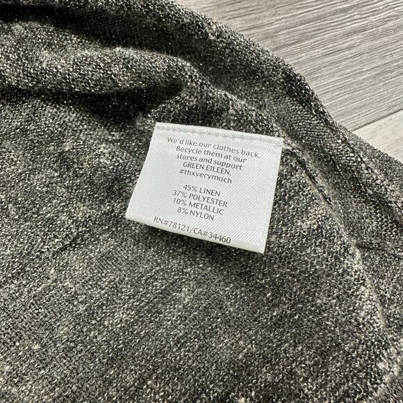 Eileen Fisher Metallic Gold Shimmer Womens S Linen Blend Summer Jazzy Tank Top - Picture 5 of 10